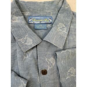 Bermuda bay silk Hawaiian shirt Marlin Men’s Large Resort, Island ,Vacation